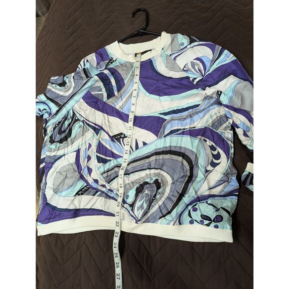 Whimsical artsy purple tones Terry Lewis VINTAGE silk blouse size Large - Picture 6 of 8